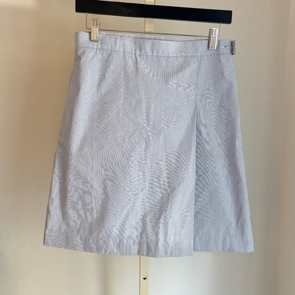 Lands End Kids Blue White Striped A-Line Adjustable Waist Lined Skirt, 12 Girls - Picture 4 of 8